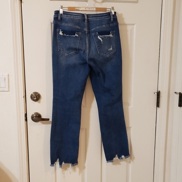 Flying Monkey Blue Straight Leg Jeans with Distressed Details - Picture 5 of 9